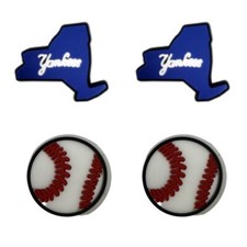 MLB New York Yankees Baseball Team For Crocs Shoe Charms Jibbitz - 4 Pieces