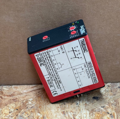 Bircher   TRAB230AC   Universal Time-Delay DIN-Rail Relay, 1 s 10 h, 230 V AC