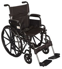 Manual Wheelchair Large Child 18" Seat FlipBack Arms SwingAway Footrests