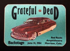 Grateful Dead Backstage Pass Colorado Red Rocks CO 6/14/84 6/14/1984 Classic Car