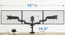 Triple Monitor Adjustable Heavy Duty Mount Articulating Stand for 3 LCD Scree...