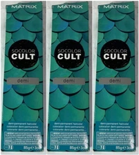 3 Matrix SOCOLOR CULT DEMI PERMANENT Hair Color 3 oz ea MERMAID TEAL