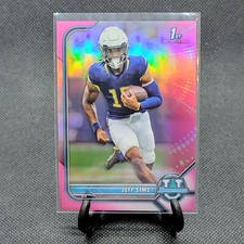 2021-22 University JEFF SIMS #44 1st Bowman PINK HOLO REFRACTOR SP Georgia Tech