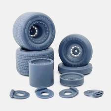 1/24 Resin 15x4 & 15x15 Sander 762 Wheels, Hoosier Tires, and Brake Set