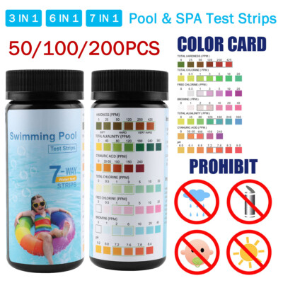 #ad #ad 200 100 50pcs Chlorine Dip Test Strips SPA Hot Tub Swimming Pool PH Tester Paper $5.87