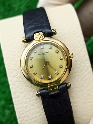 ICONIC BALENCIAGA PARIS LUXURY LADY WATCH FRANCE 80s GOLD PLATED