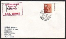 GB SCOTLAND 1979 cover HMS BERWICK navy ship cachet - Greenock cds.........13769