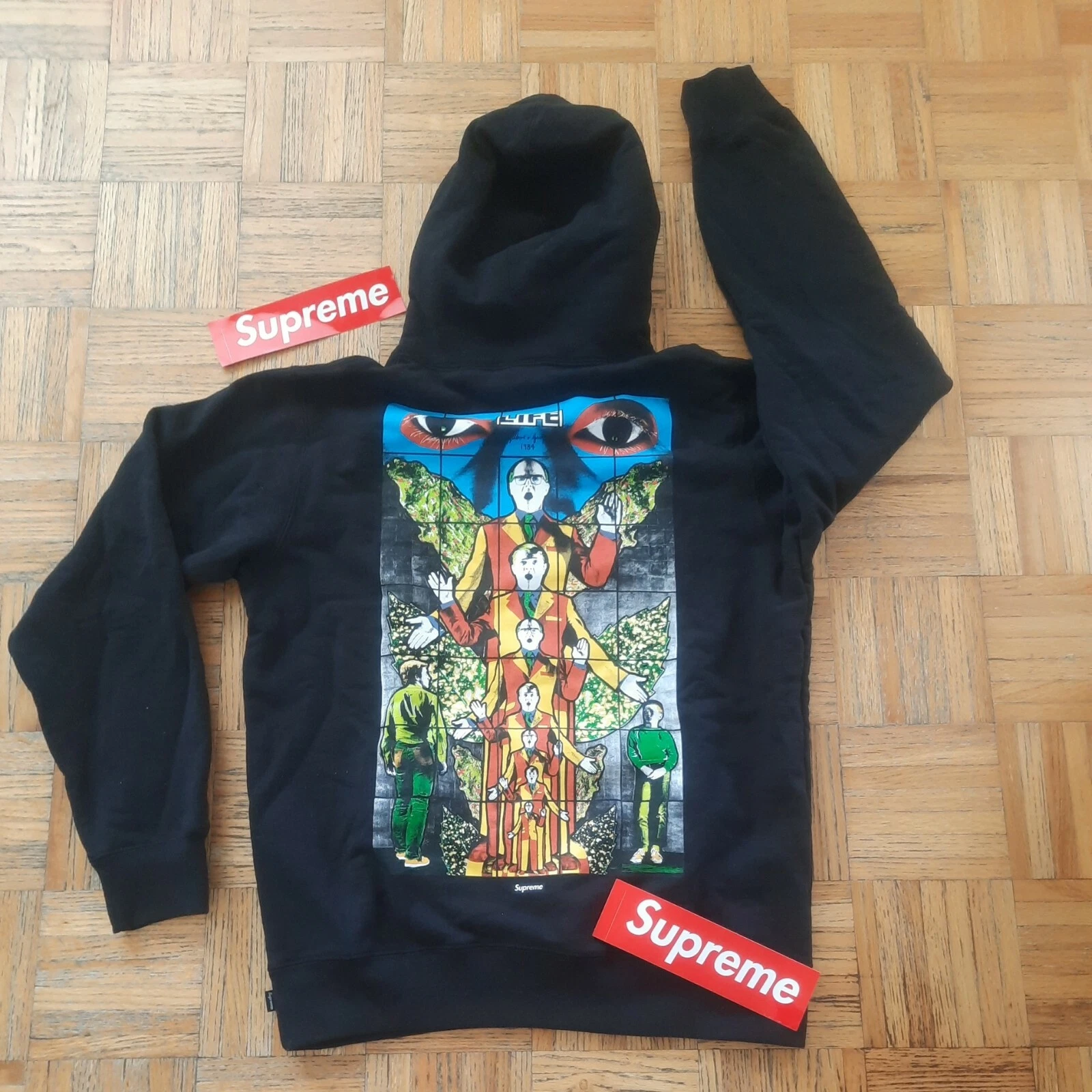 Sweat à capuche SUPREME Gilbert & George 1984 LIFE AUTHENTIQUE !! Grand homme noir neuf !! 