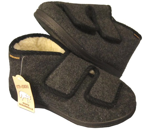 Hüttenschuhe Warme Hausstiefel Bequeme Hausschuhe Hüttenstiefel Klett Filz Wolle - Foto 2