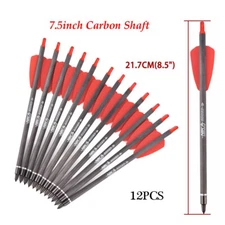 12P x 7.5" Carbon Arrows OD 7.5mm Crossbow Bolts shooting Archery Hunting Arrow