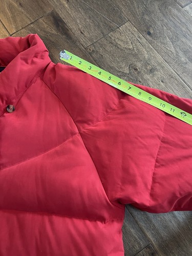 Vintage Woolrich Stop Light Red Goose Down Puffer Parka, Women's Medium 90's - Picture 12 of 16