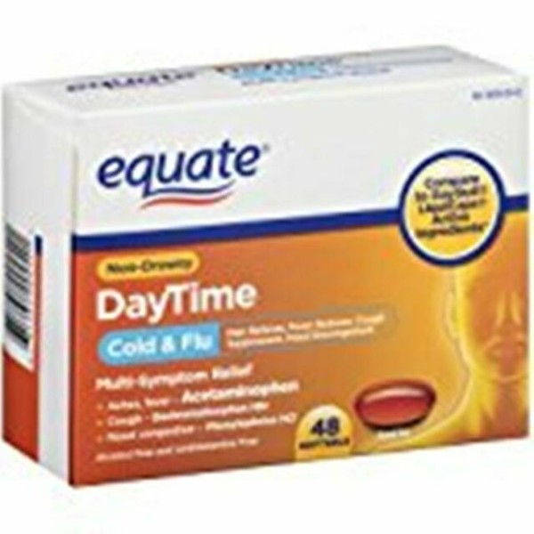 EQUATE Non Drowsy Daytime Cold and Flu 24ct Compare to DayQuil