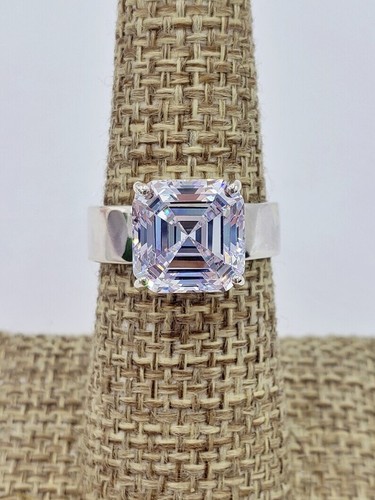 5.75 Ct Certified Treated Off White Diamond Solitaire Ring 925 Sterling Silver - Picture 3 of 7