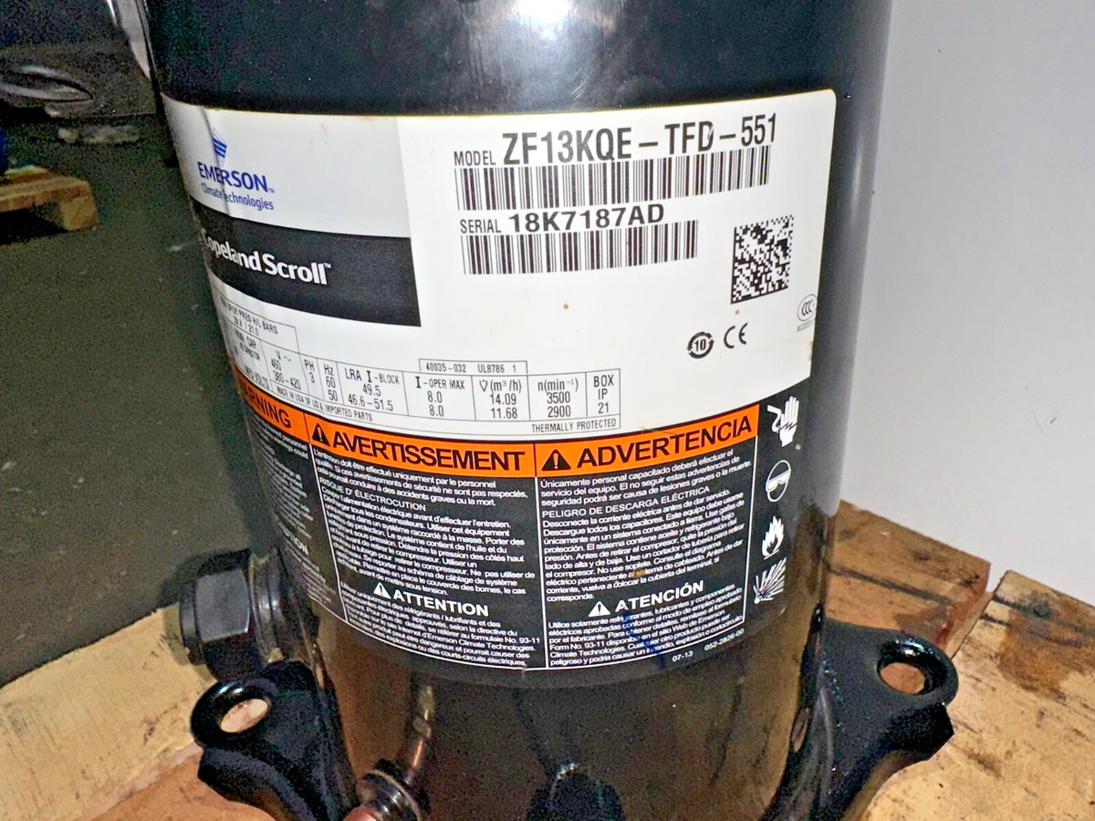 COPELAND SCROLL COMPRESSOR ZF13KQE-TFD-551 | eBay