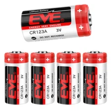 5pcs CR123A 3.0V 1500mAh Non-rechargeable Li-ion Battery