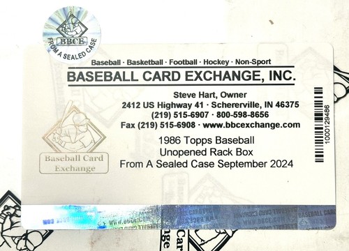 1986 Topps Baseball Card Rack Box, BBCE FASC Authenticated, From a Sealed Case - Picture 2 of 2