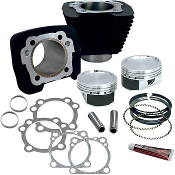 S&S Wrinkle Black Big Bore 883 to 1200 Conversion Kit for Harley Sportster 86-22 - Bild 1 von 1