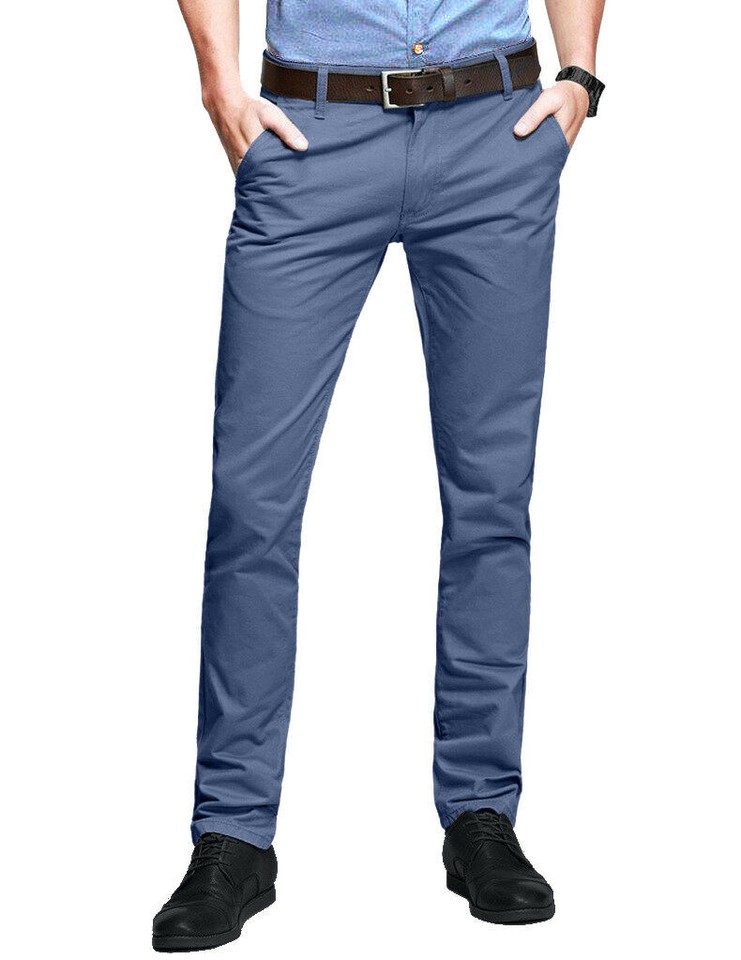 westAce Jeans Flex da uomo elasticizzati skinny rilassati slim fit casual a tutte le vite pantaloni in denim, Blu indaco, W28 / L30