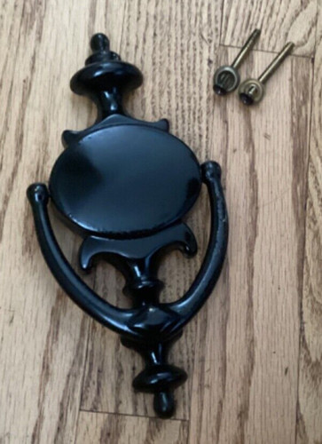 Solid Brass Door Knocker, Black, 8” x 4” x 0.5”