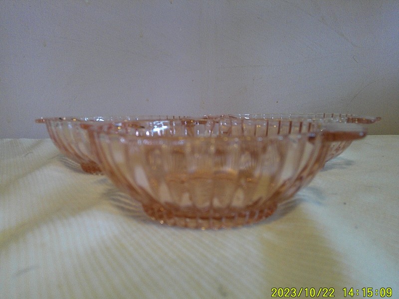 3 Fortune Pink Depression Glass Dessert Bowl Glass