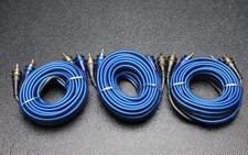 3 PC 17 FT RCA WIRE BLUE GRAY 2 CHANNEL CAR HOME AUDIO INTERCONNECT STEREO BLS17