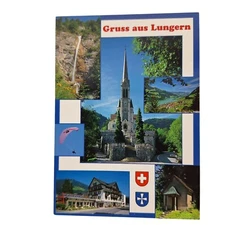 Postcard Goodbye From Lunges Switzerland Chrome Unposted