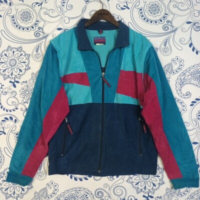 MC KEE'S ALCANTARA TRACKTOP JACKE ANZUG CRAZY PATTERN GABBER XL 90s REMOVABLE SL