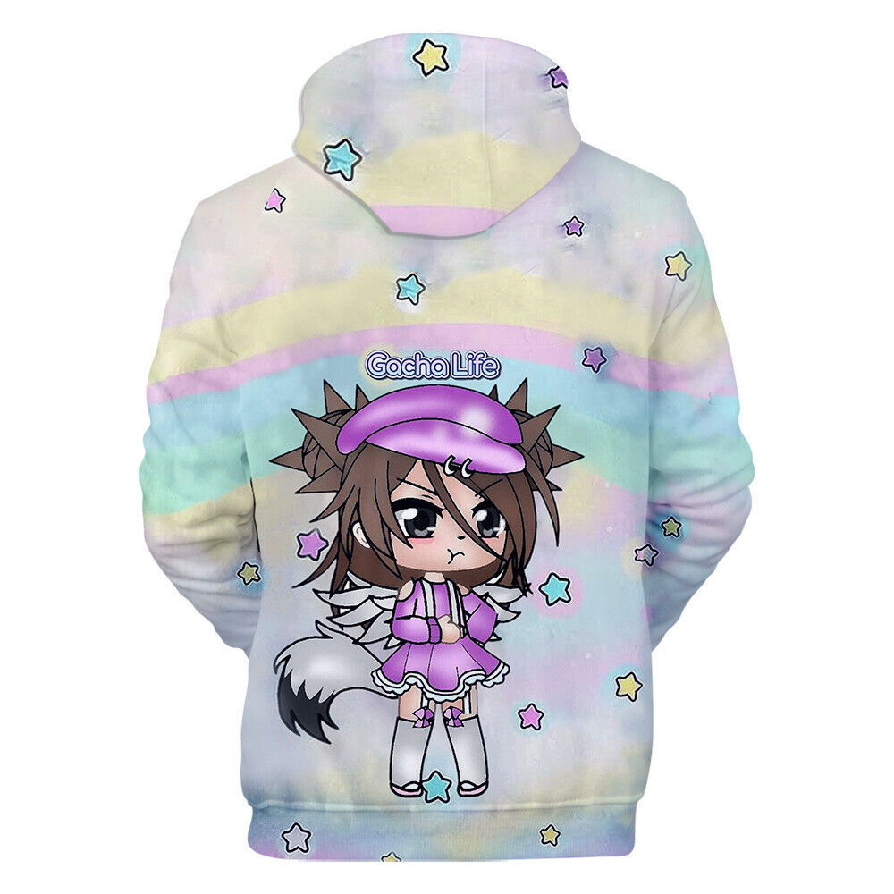 New Gacha Life Hoodie Homens / Mulheres 3D Zíper Suéter Meninos Meninos E  Chlidren Street Bonito Hoody Gacha Life Sweatshirt Roupas De $241,86