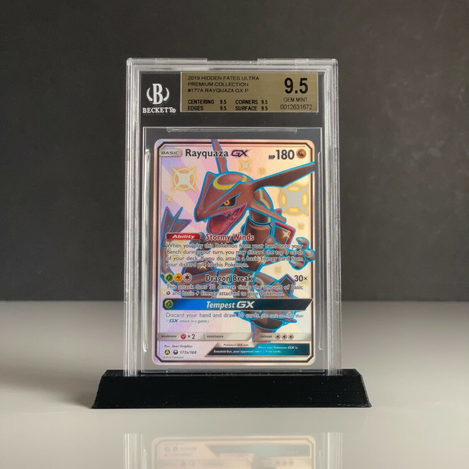 Shiny Rayquaza GX #177A | Pokemon Hidden Fates Premium Box | BGS 9.5 Gem  Mint