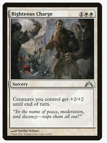 Righteous Charge (23) Gatecrash (GTC) PLAYSET (x4) Magic the Gathering NM/LP