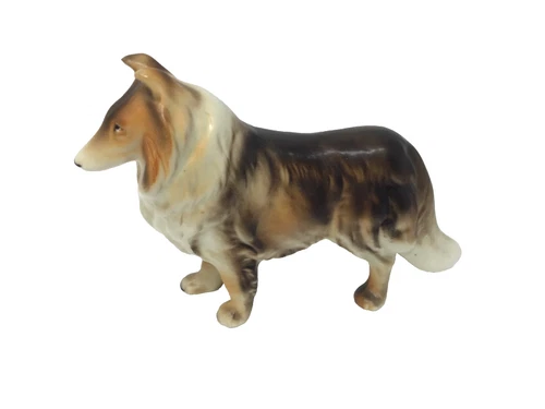 Vintage Collie Sheltie Long Haired Dog Porcelain Figurine Japan Lassie 4”