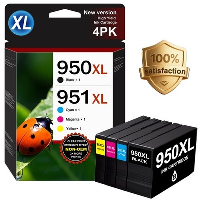 4PK 950XL 951XL Ink Cartridges for HP Officejet Pro 8610 8620 8625 8615 8600
