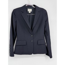 Hugo Buscati Collection Navy Pinstripe 100 Virgin Wool Blazer Jacket Sz 4
