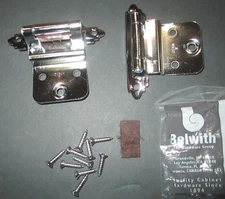 PAIR Belwith (P143-26) Vintage Chrome Door Hinges Hardware- NOS              B11