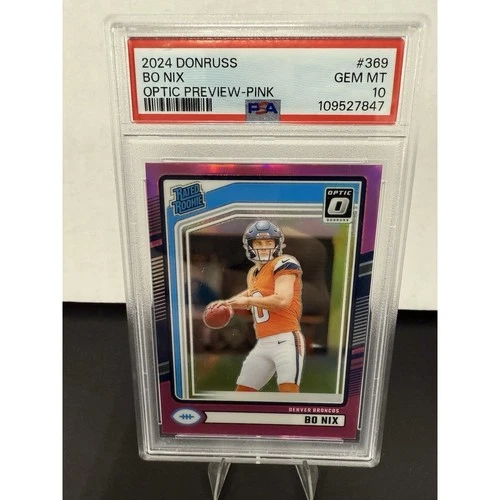 2024 PANINI DONRUSS OPTIC PREVIEW-PINK #369 BO NIX ROOKIE RC PSA 10