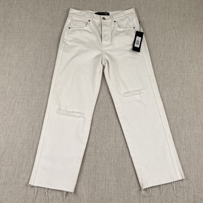 Veronica Beard Blake Crop Classic Straight Jeans Womens 27 NWT White High Rise