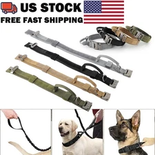 US Tactical Dog Collar Heavy Duty Military Metal Buckle Nylon Adjustable Handle
