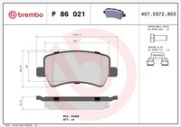 Brembo Bremsbelagsatz Scheibenbremse Prime P 86 021 FüR Volvo V70 V60 S80 XC60 1