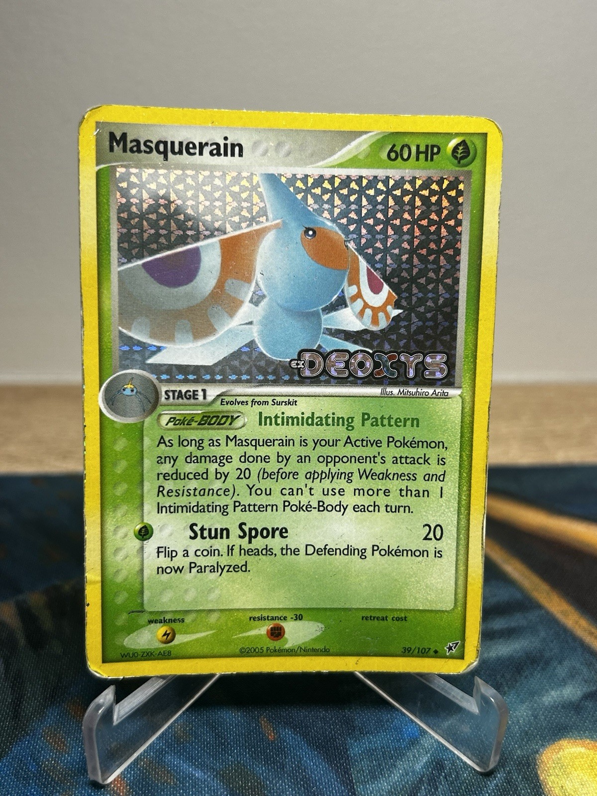 Masquerain 39/107 Reverse Holo Stamped Pokemon EX Deoxys 2005 TCG Era Card