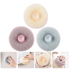 3Pcs Reusable Pa Bath Shower Brushes Body Scrubber with Suction for Shower