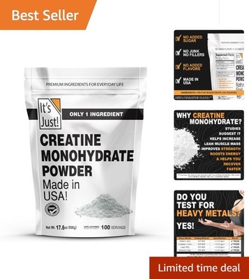 High-Quality Creatine Monohydrate Powder - Gluten-Free, Includes Scoop
