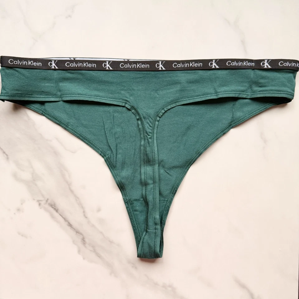 Tanga Calvin Klein 1996 algodón elástico moderno panty verde esmeralda talla L/XL Foto 2 de 4