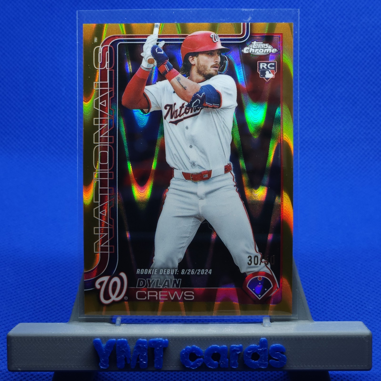 2025 Topps Chrome Update Dylan Crews /50 Rookie Debut Gold RayWave RC #USC190