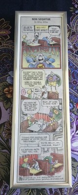 NIELSEN ALUMINUM FRAME 13X4 IN Comic Strip Obviousman Non Sequitur Wiley Miller