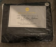 New In Package Twin Deep Pockets Black Deluxe Hotel Sheet Set 300 Thread Count