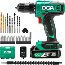 Cordless Drill Driver 20V 40Nm 2 Speed 10mm Chuck 35pc Kit Battery