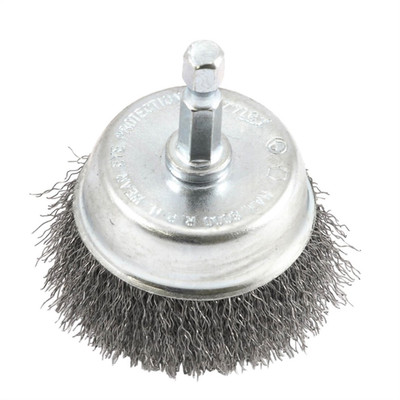 72730Forney Industries Cup Brush, Crimped, 2 in x .008 in x 1/4 in Hex Shank