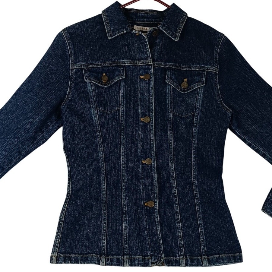 Jones New York Sport Vintage Jean Jacket Women Small Blue Button Denim Pockets