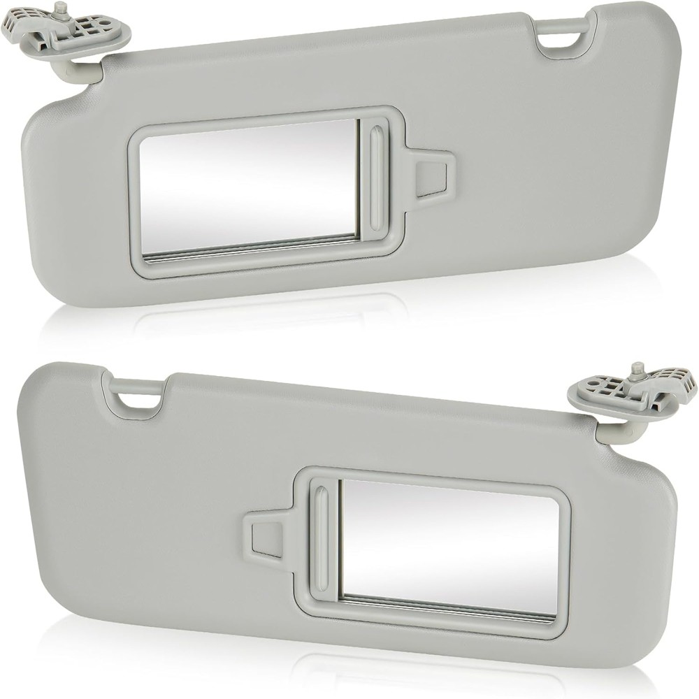 Pair Driver & Passenger Gray Sun Visor with Mirror for Hyundai Elantra 2017-2019