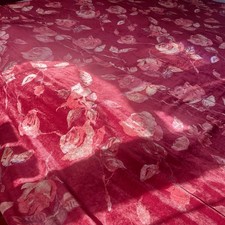 Pottery Barn King Size Duvet Cover Set WTH 2 Euro Shams Red Velvet Roses Rare